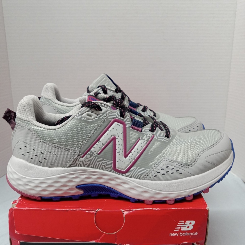 New Balance 410v8 WT410LR8 Women's Trail Running Sneakers Size 8.5 Grey Blue